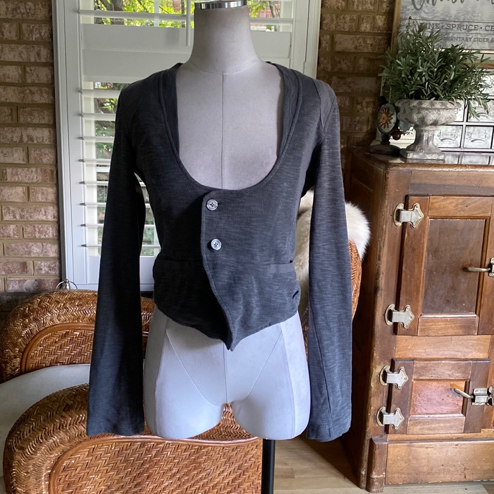 DIESEL ITALY SCOOP FIMBY TWO BUTTON LONG SLEEVE CROP SWEATER SMALL NEW